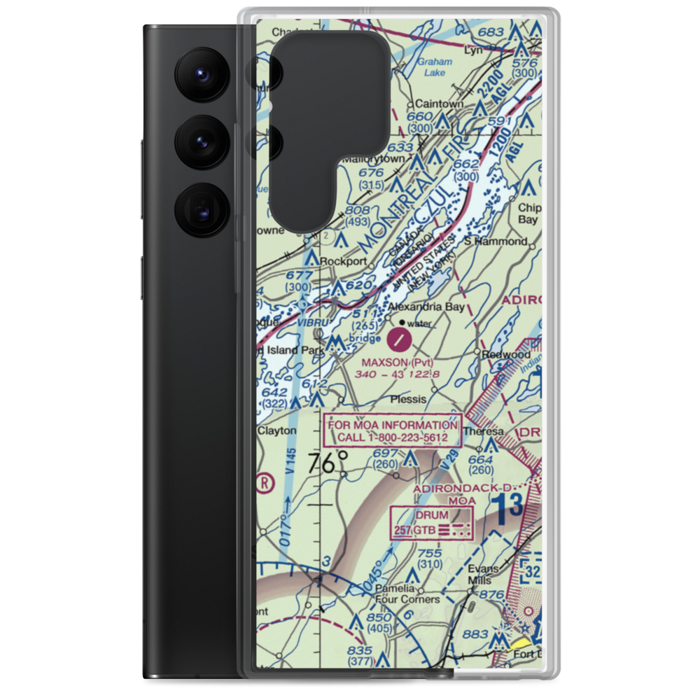 Maxson Airfield (AXB) VFR Sectional Samsung Case Samsung Galaxy S22 Ultra model shown