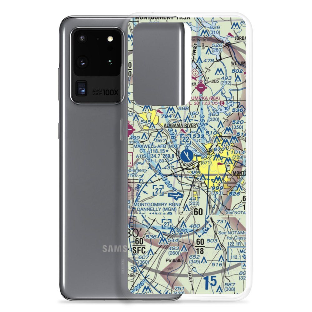 Maxwell Air Force Base (MXF) VFR Sectional Samsung Case Samsung Galaxy S20 Ultra model shown