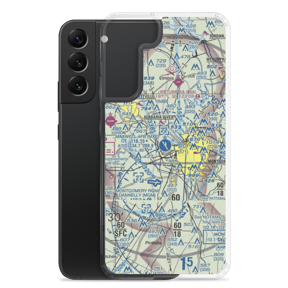 Maxwell Air Force Base (MXF) VFR Sectional Samsung Case Samsung Galaxy S22 Plus model shown