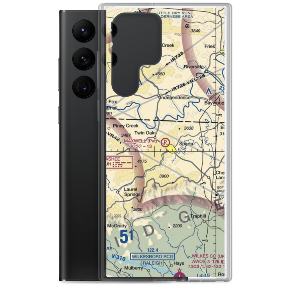 Maxwell Airport (3NC7) VFR Sectional Samsung Case Samsung Galaxy S22 Ultra model shown