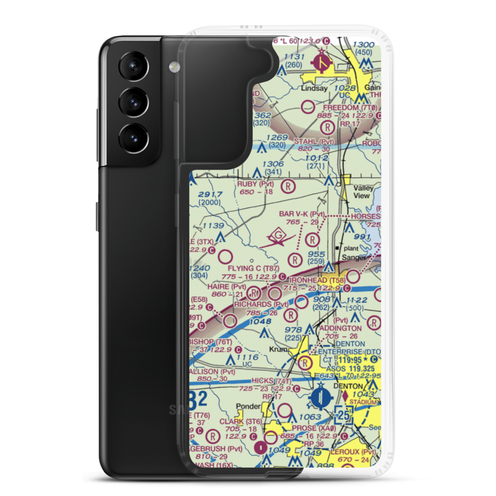 Maxwell Field (TX96) VFR Sectional Samsung Case Samsung Galaxy S21 Plus model shown