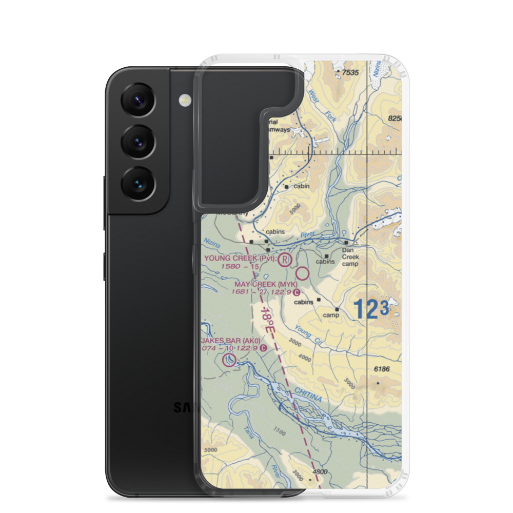 May Creek Airport (MYK) VFR Sectional Samsung Case Samsung Galaxy S22 model shown