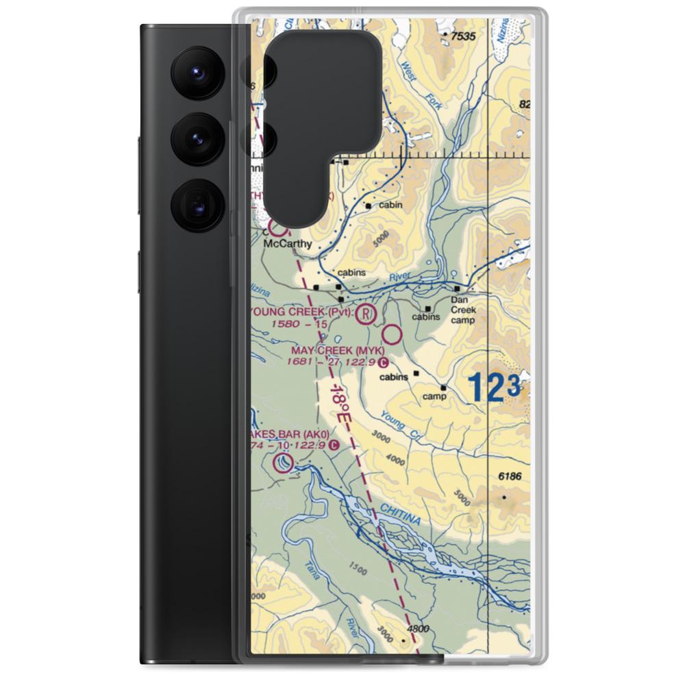 May Creek Airport (MYK) VFR Sectional Samsung Case Samsung Galaxy S22 Ultra model shown