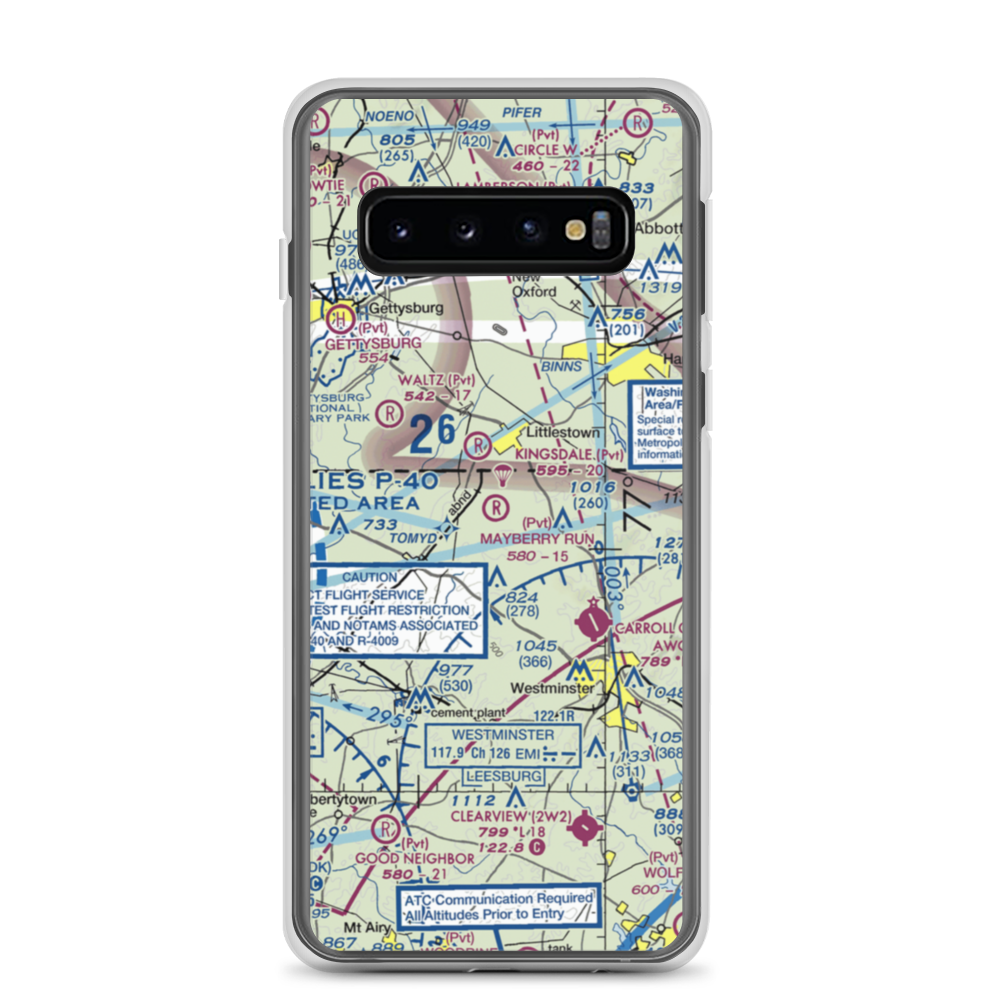 Mayberry Run Airport (1MD8) VFR Sectional Samsung Case Samsung Galaxy S10 model shown