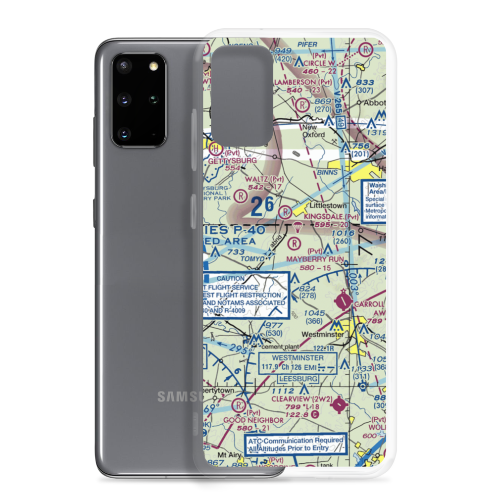 Mayberry Run Airport (1MD8) VFR Sectional Samsung Case Samsung Galaxy S20 Plus model shown