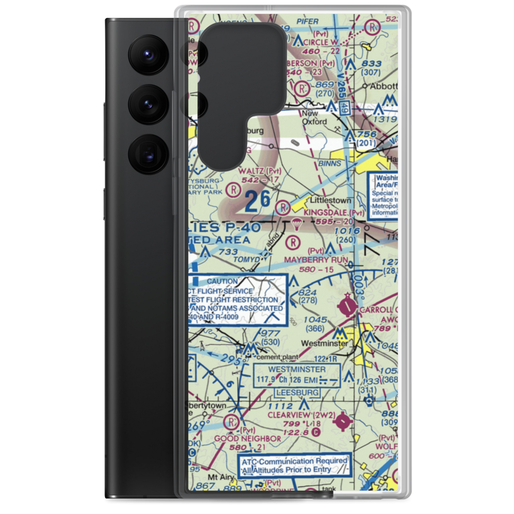 Mayberry Run Airport (1MD8) VFR Sectional Samsung Case Samsung Galaxy S22 Ultra model shown
