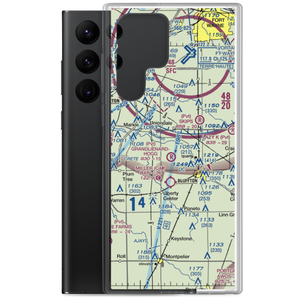 Mayer Airport (IN72) VFR Sectional Samsung Case Samsung Galaxy S22 Ultra model shown