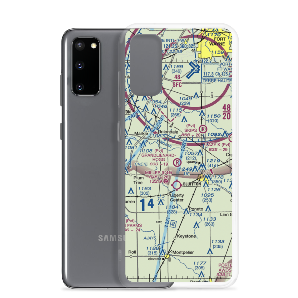 Mayer Airport (IN72) VFR Sectional Samsung Case Samsung Galaxy S20 model shown