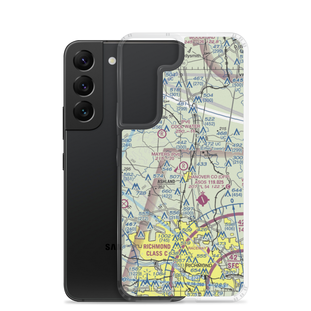 Mayers Airport (VG24) VFR Sectional Samsung Case Samsung Galaxy S22 model shown