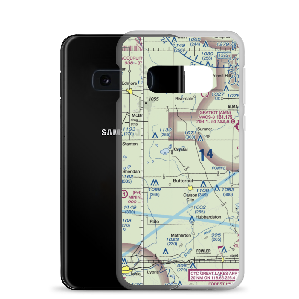 Mayes Airport (47G) VFR Sectional Samsung Case Samsung Galaxy S10e model shown