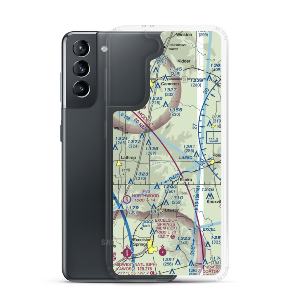 Mayes Homestead Airport (37MO) VFR Sectional Samsung Case Samsung Galaxy S21 model shown