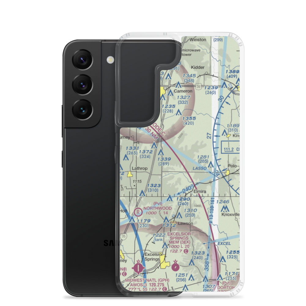 Mayes Homestead Airport (37MO) VFR Sectional Samsung Case Samsung Galaxy S22 model shown