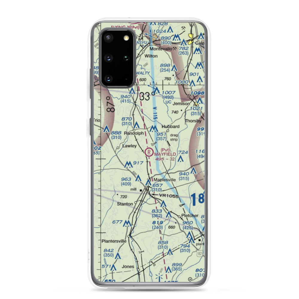 Mayfield (Private) Airport (AL76) VFR Sectional Samsung Case Samsung Galaxy S20 Plus model shown