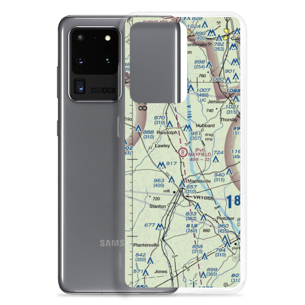 Mayfield (Private) Airport (AL76) VFR Sectional Samsung Case Samsung Galaxy S20 Ultra model shown