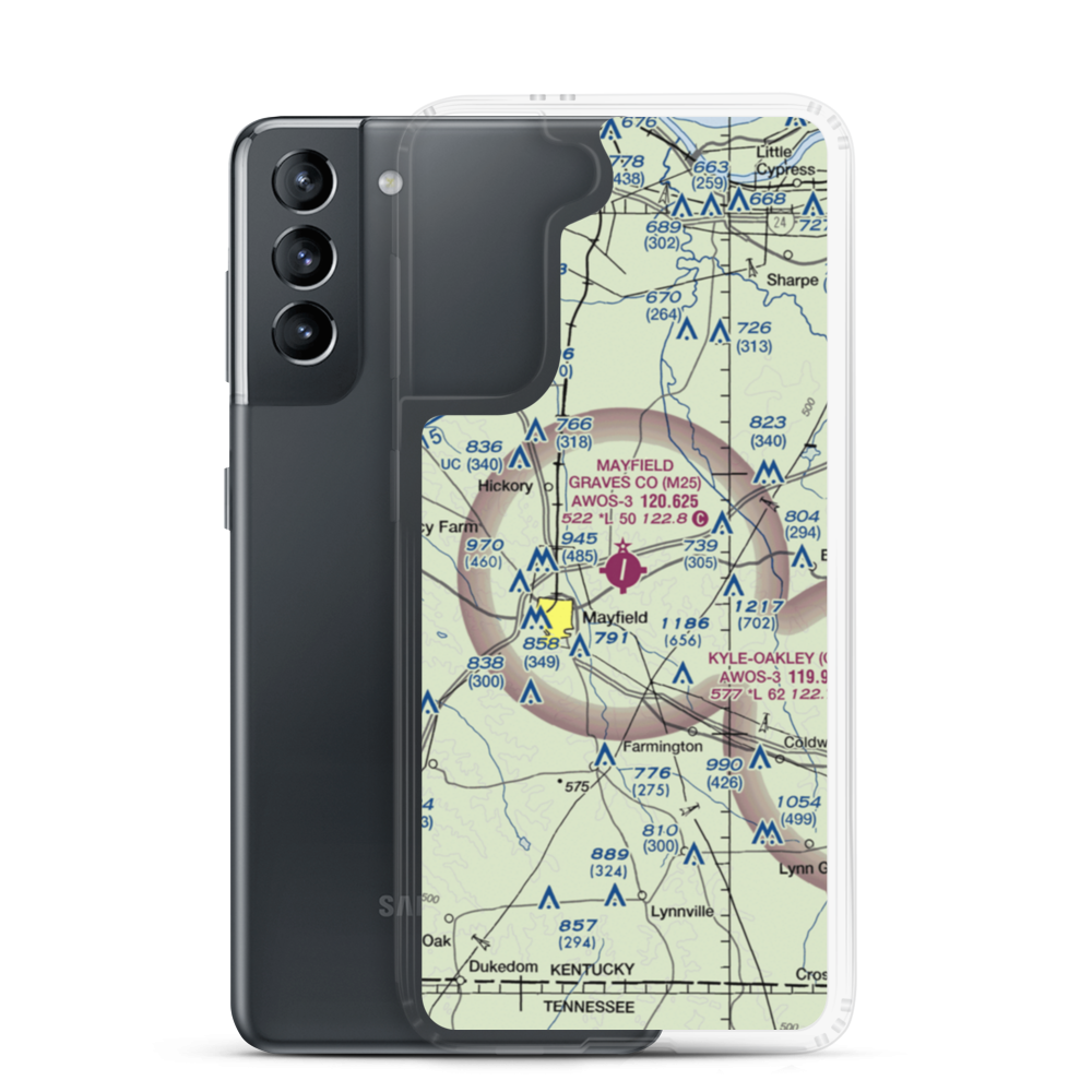 Mayfield Graves County Airport (M25) VFR Sectional Samsung Case Samsung Galaxy S21 model shown