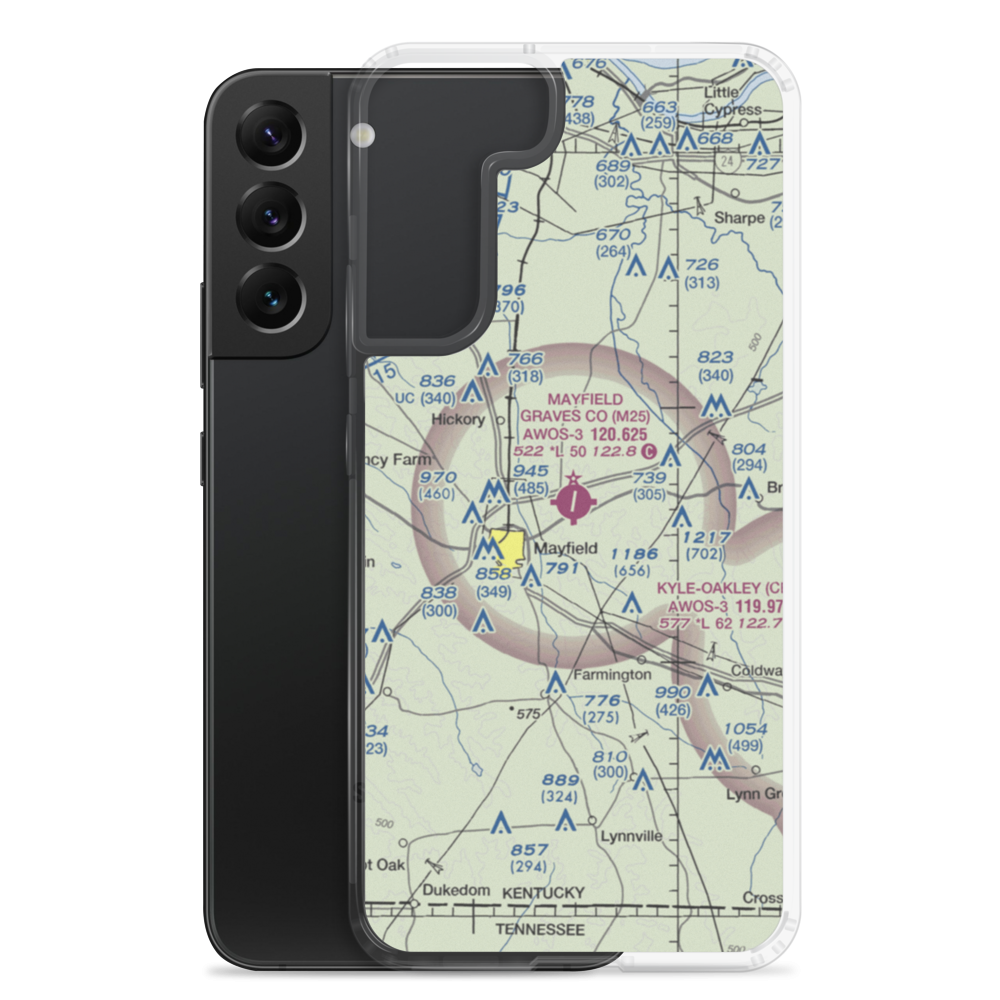 Mayfield Graves County Airport (M25) VFR Sectional Samsung Case Samsung Galaxy S22 Plus model shown
