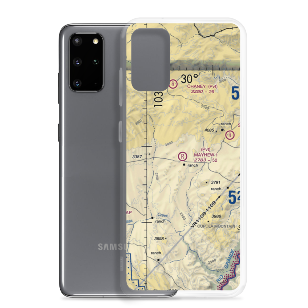 Mayhew Ranch Nr 1 Airport (93TE) VFR Sectional Samsung Case Samsung Galaxy S20 Plus model shown