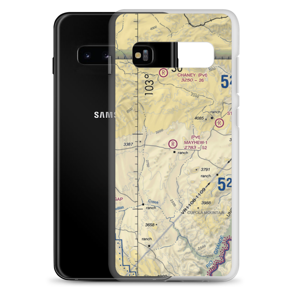 Mayhew Ranch Nr 1 Airport (93TE) VFR Sectional Samsung Case Samsung Galaxy S10+ model shown