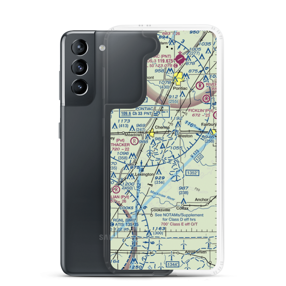 Mays Aviation Airport (IL63) VFR Sectional Samsung Case Samsung Galaxy S21 model shown
