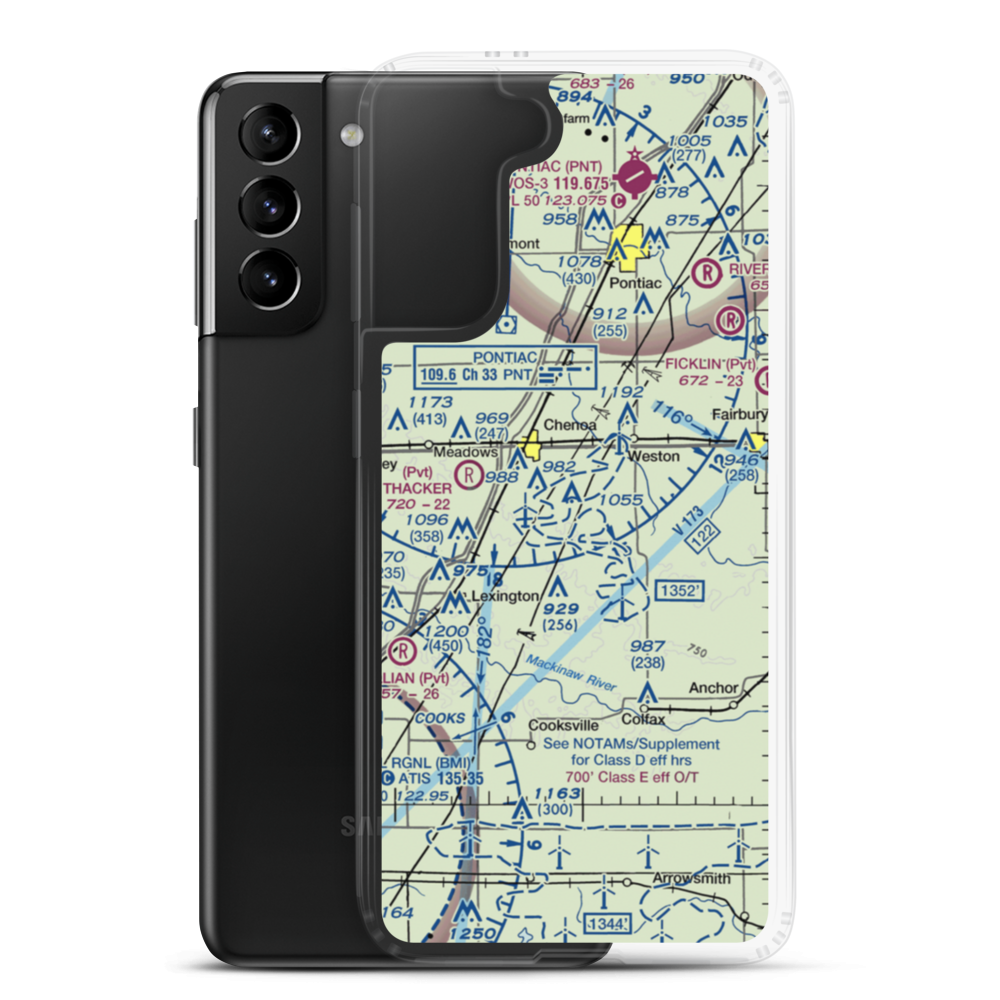 Mays Aviation Airport (IL63) VFR Sectional Samsung Case Samsung Galaxy S21 Plus model shown