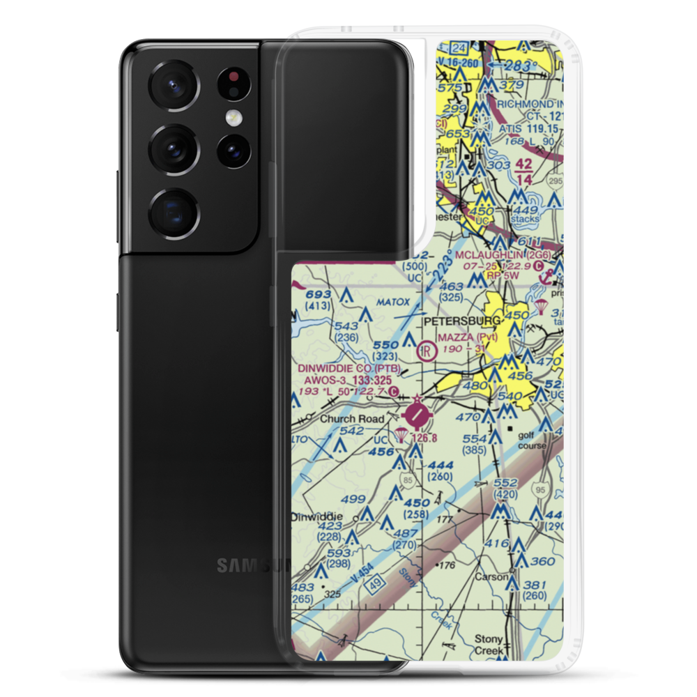 Mazza Airport (VA73) VFR Sectional Samsung Case Samsung Galaxy S21 Ultra model shown