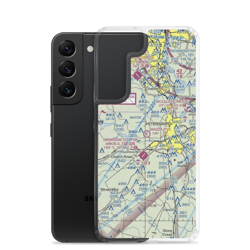 Mazza Airport (VA73) VFR Sectional Samsung Case Samsung Galaxy S22 model shown