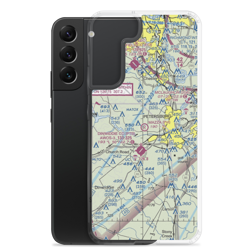 Mazza Airport (VA73) VFR Sectional Samsung Case Samsung Galaxy S22 Plus model shown