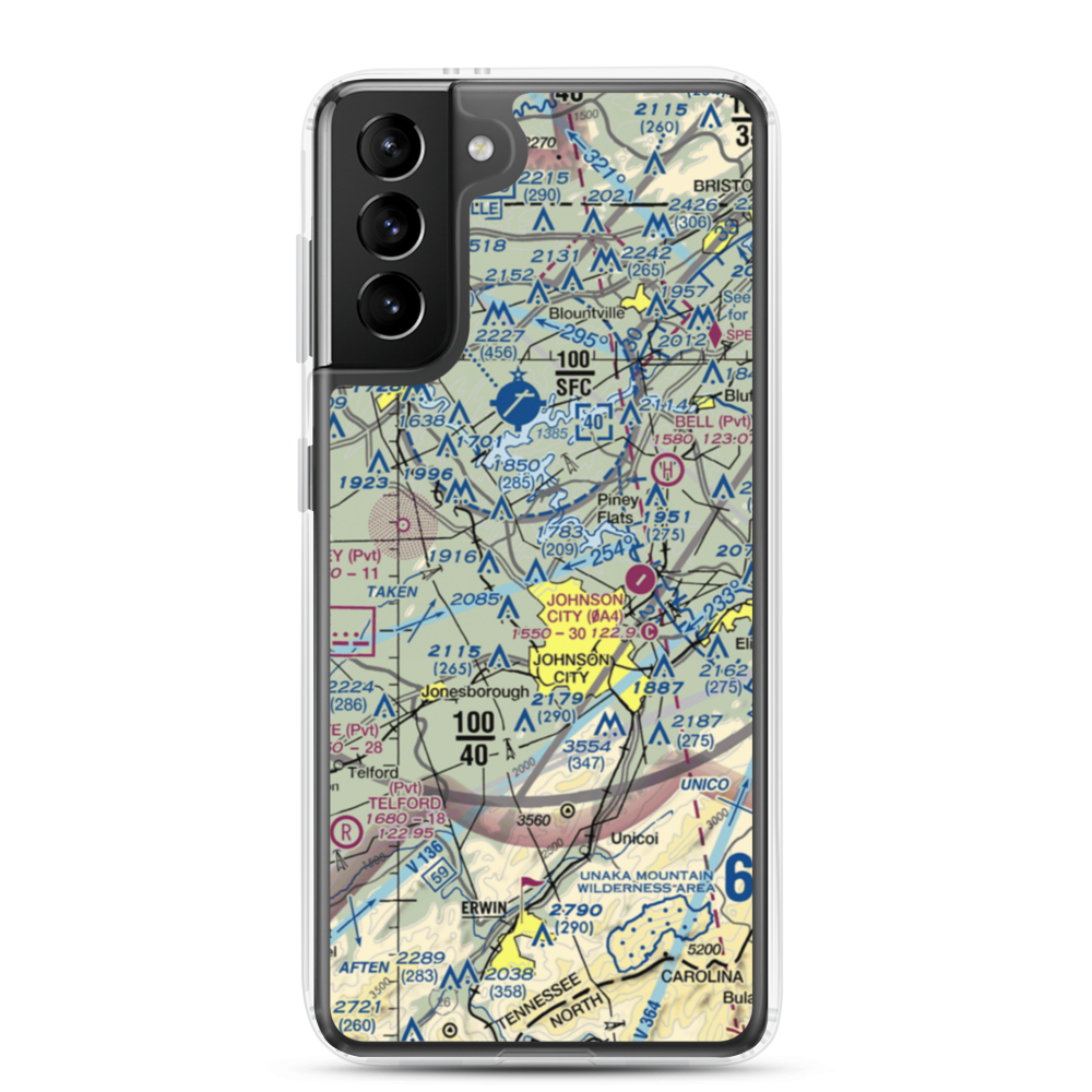 Mc Afee Stol Patch STOLport (TN62) VFR Sectional Samsung Case Samsung Galaxy S21 Plus model shown
