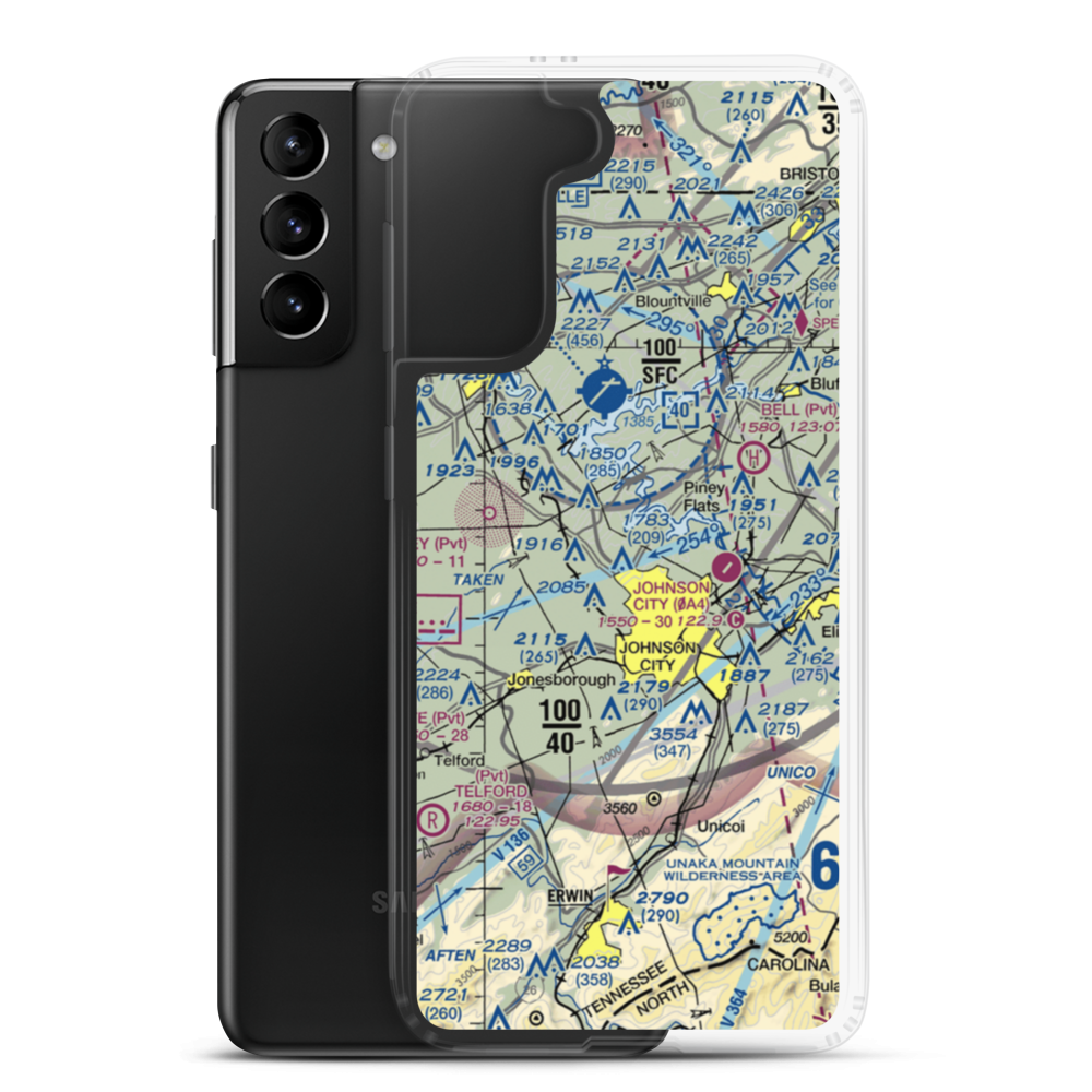 Mc Afee Stol Patch STOLport (TN62) VFR Sectional Samsung Case Samsung Galaxy S21 Plus model shown