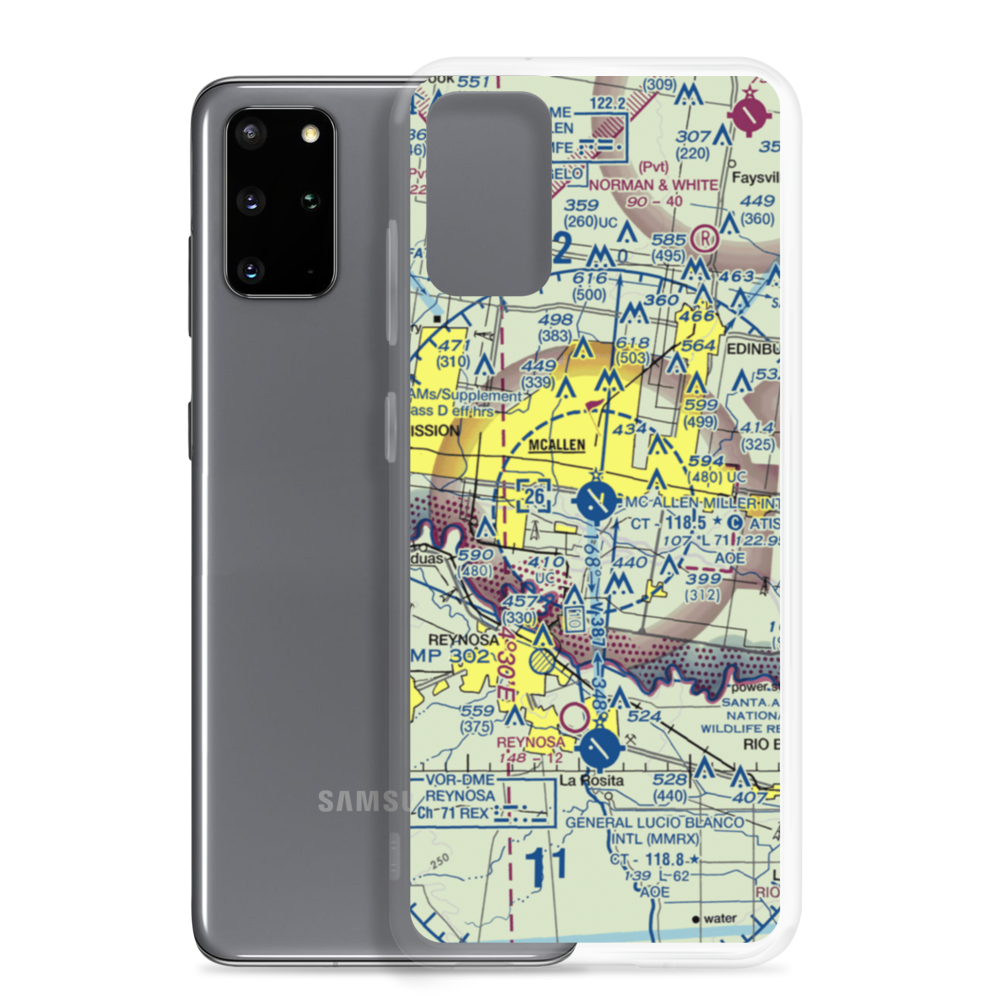Mc Allen Miller International Airport (MFE) VFR Sectional Samsung Case Samsung Galaxy S20 Plus model shown