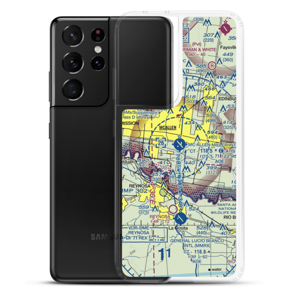 Mc Allen Miller International Airport (MFE) VFR Sectional Samsung Case Samsung Galaxy S21 Ultra model shown