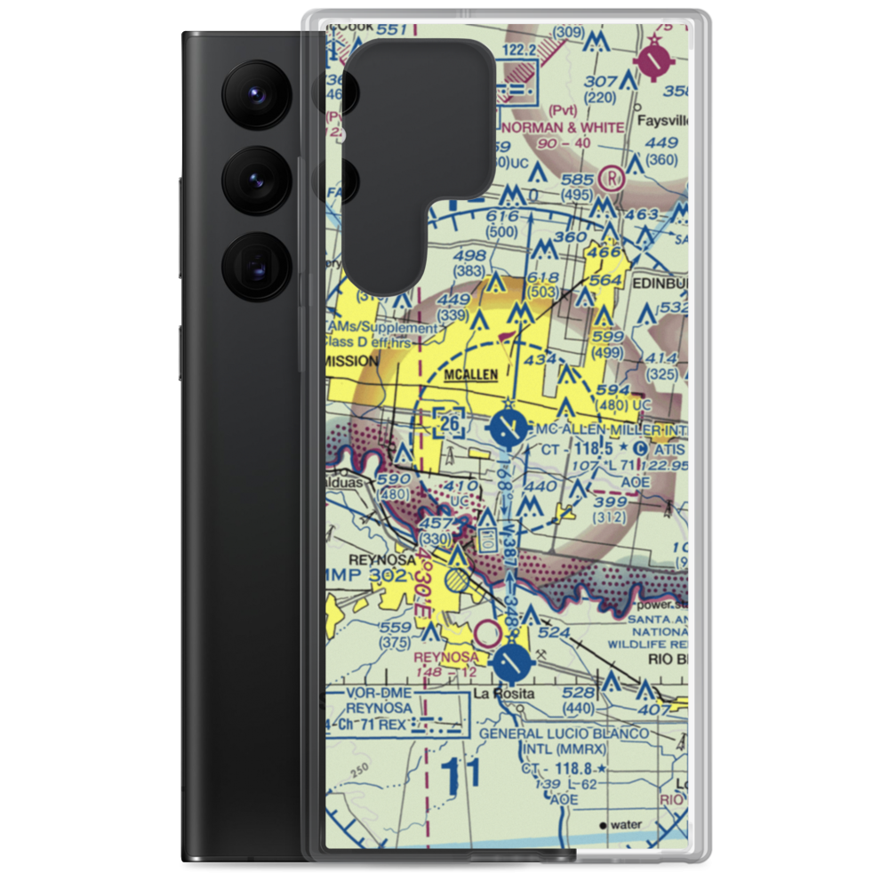 Mc Allen Miller International Airport (MFE) VFR Sectional Samsung Case Samsung Galaxy S22 Ultra model shown