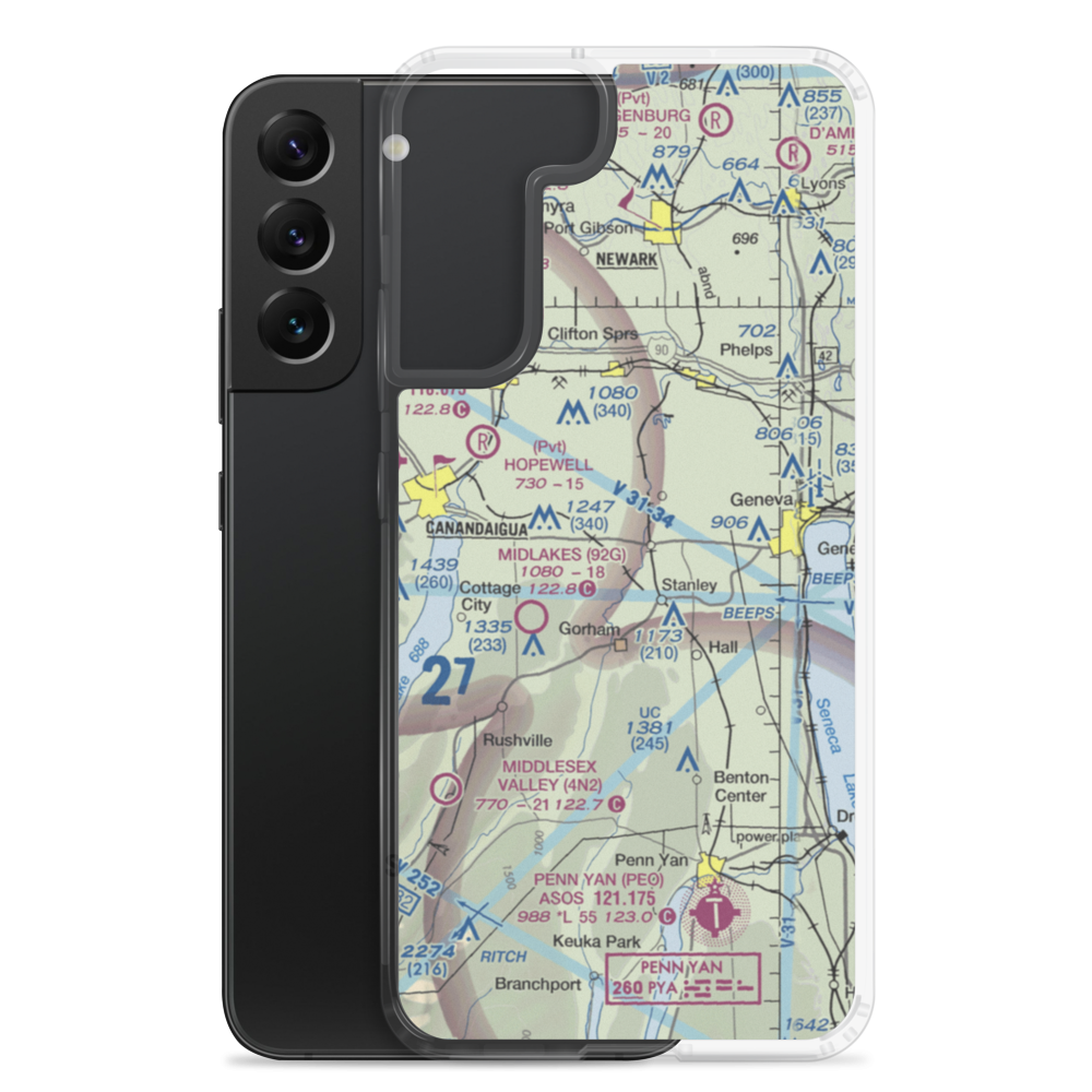 Mc Bride's Airport (NY38) VFR Sectional Samsung Case Samsung Galaxy S22 Plus model shown