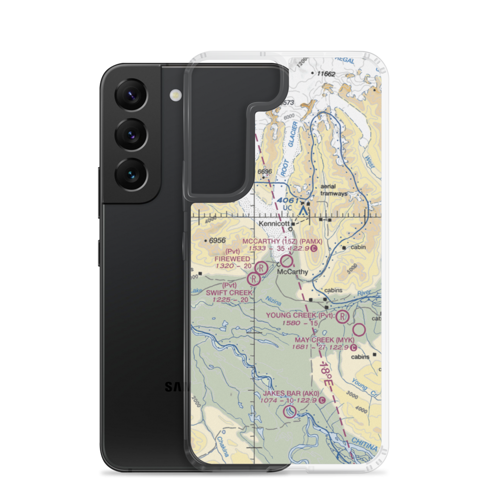 Mc Carthy Airport (15Z) VFR Sectional Samsung Case Samsung Galaxy S22 model shown