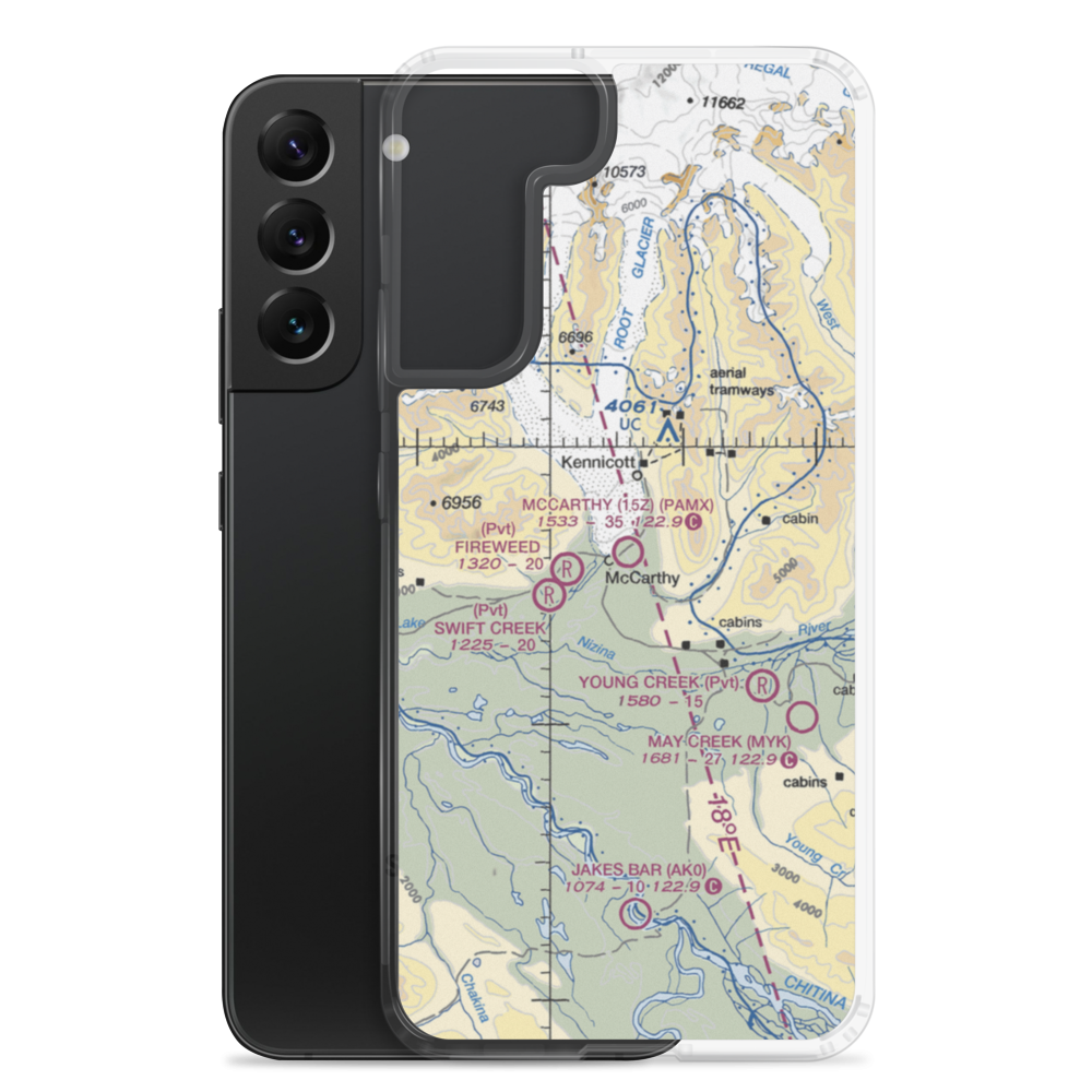 Mc Carthy Airport (15Z) VFR Sectional Samsung Case Samsung Galaxy S22 Plus model shown