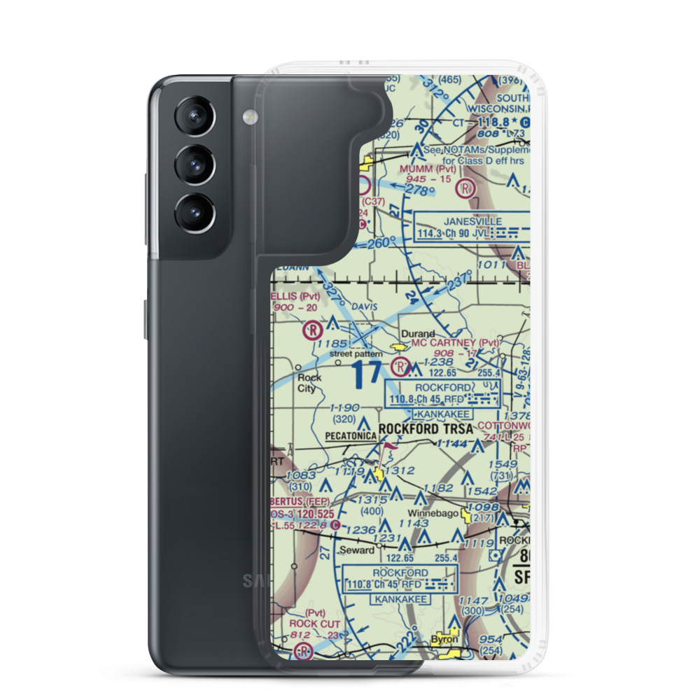 Mc Cartney Airport (2IL1) VFR Sectional Samsung Case Samsung Galaxy S21 model shown