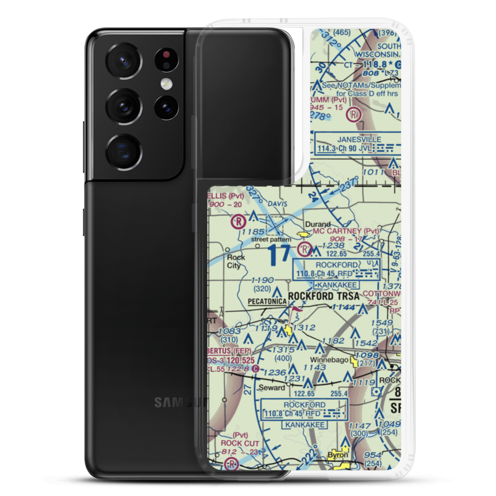 Mc Cartney Airport (2IL1) VFR Sectional Samsung Case Samsung Galaxy S21 Ultra model shown