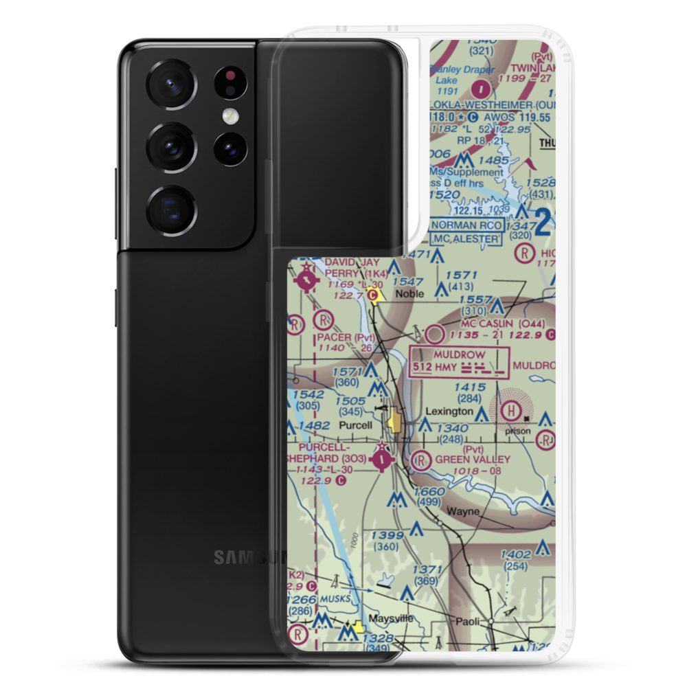 Mc Caslin Airport (O44) VFR Sectional Samsung Case Samsung Galaxy S21 Ultra model shown