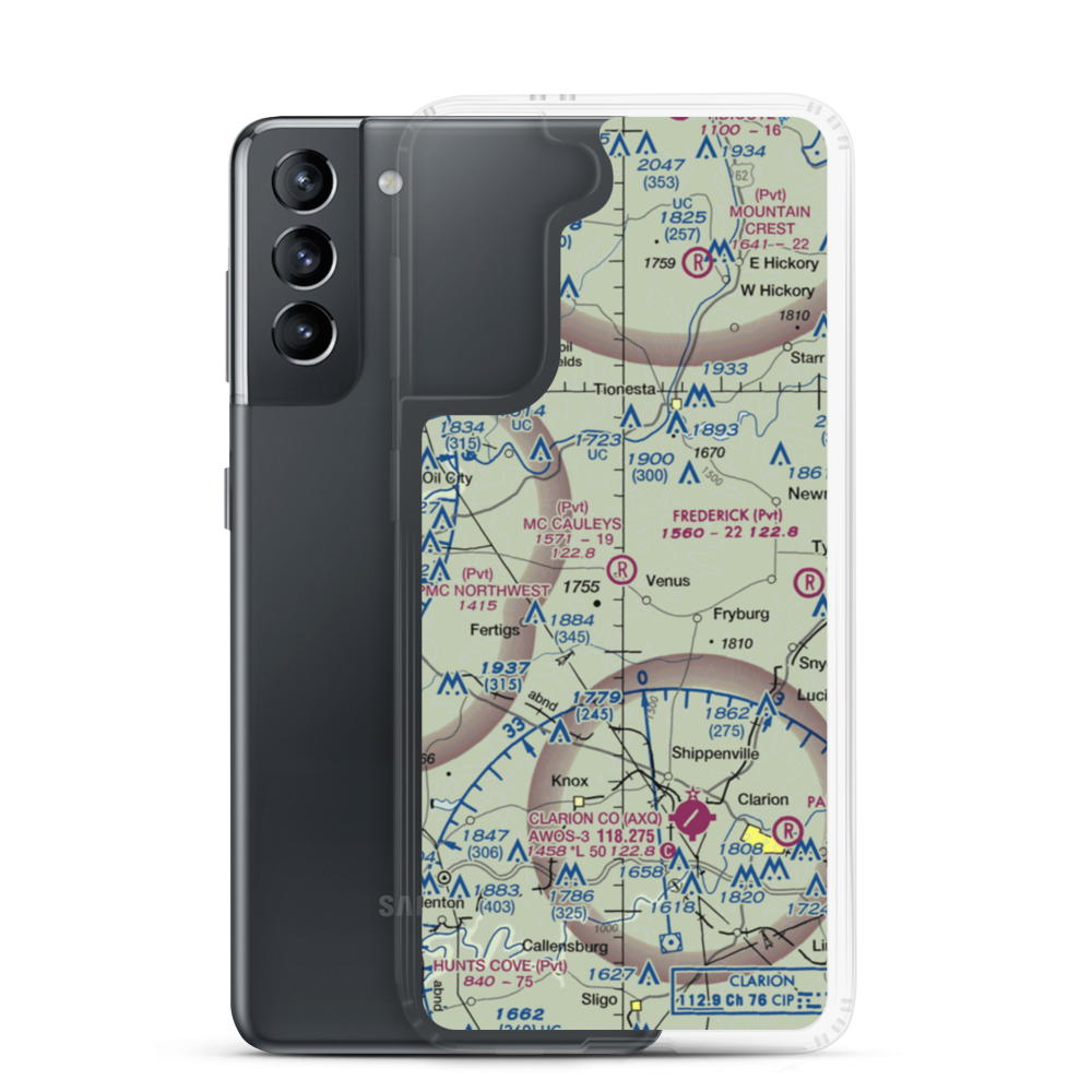 Mc Cauley'S Airport (8PN3) VFR Sectional Samsung Case Samsung Galaxy S21 model shown