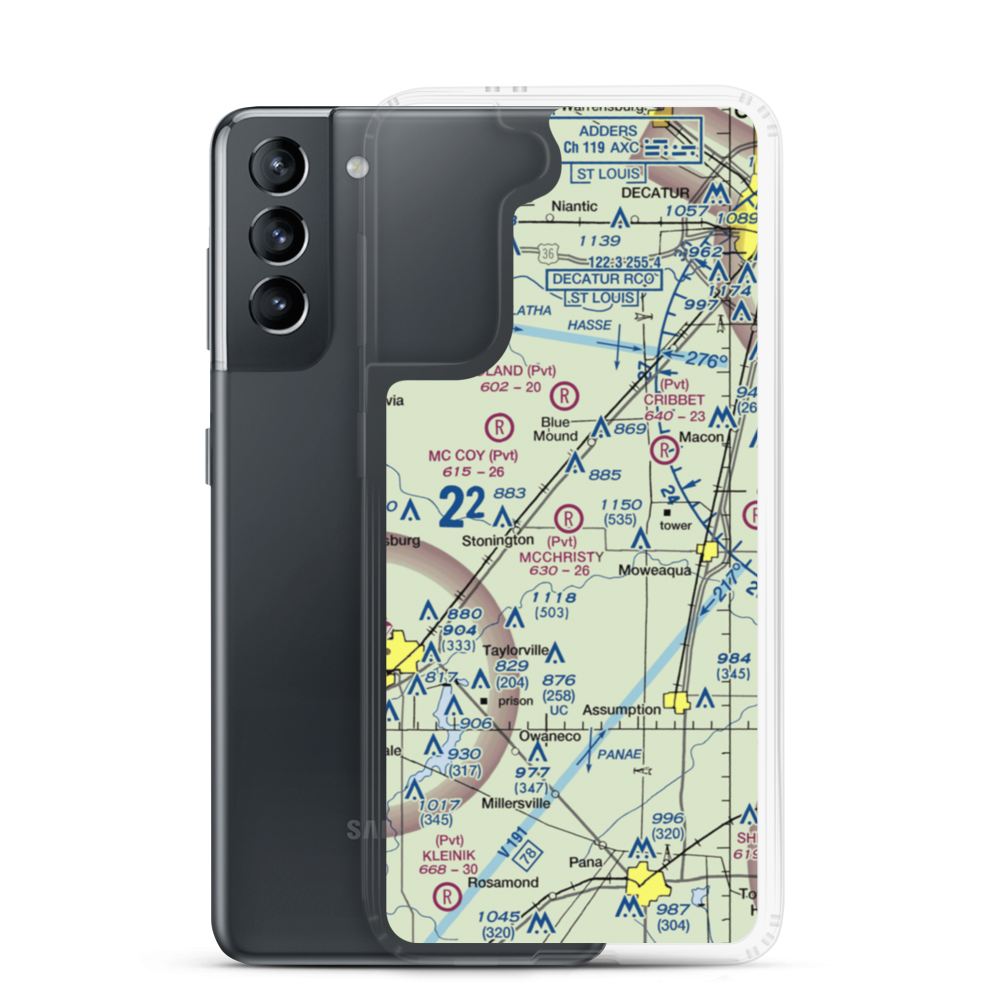 Mc Christy Airport (IS54) VFR Sectional Samsung Case Samsung Galaxy S21 model shown