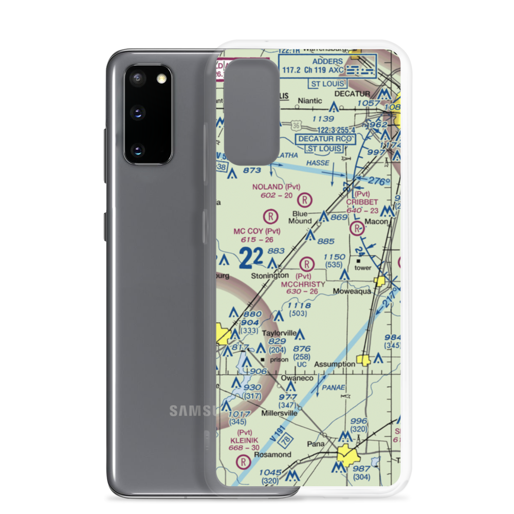 Mc Christy Airport (IS54) VFR Sectional Samsung Case Samsung Galaxy S20 model shown