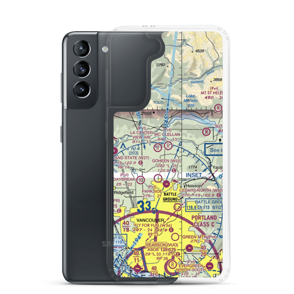 Mc Clellan Field (WA80) VFR Sectional Samsung Case Samsung Galaxy S21 model shown