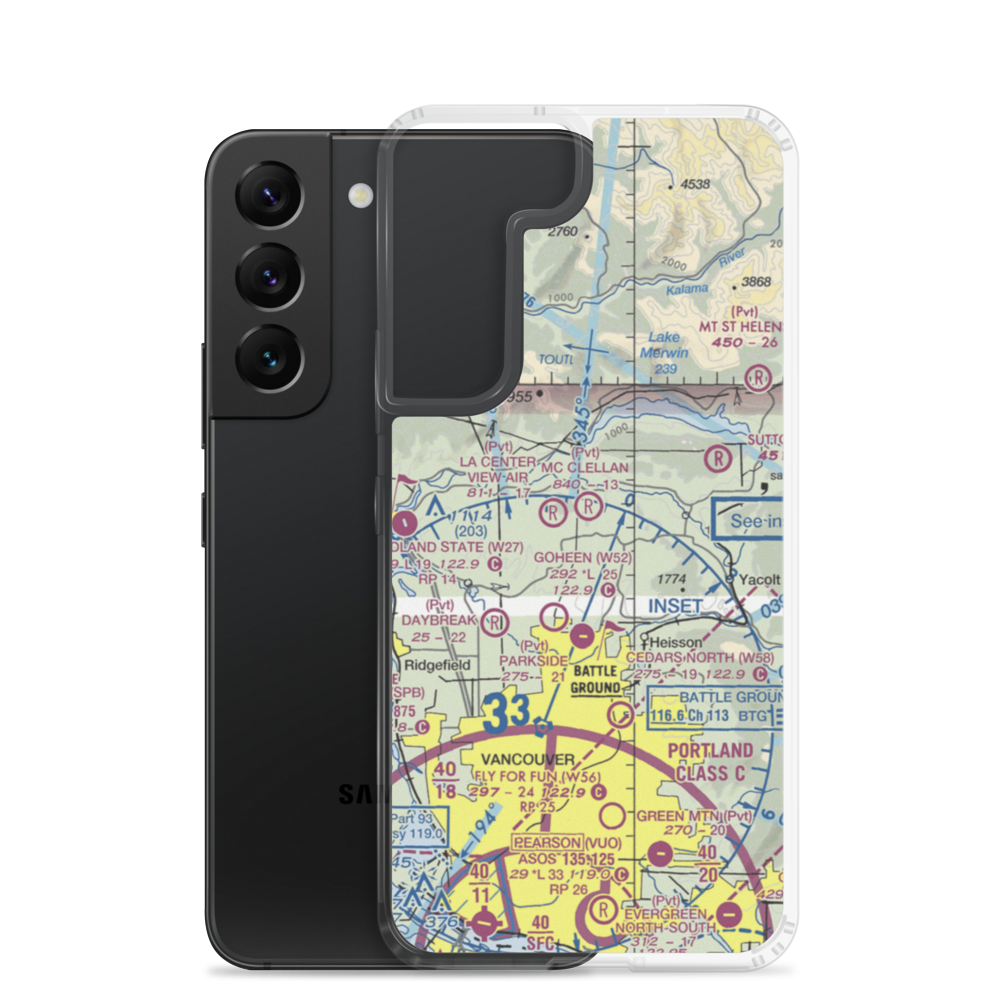 Mc Clellan Field (WA80) VFR Sectional Samsung Case Samsung Galaxy S22 model shown