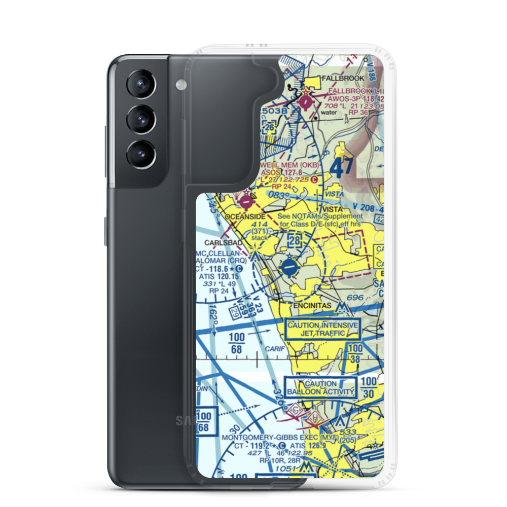 Mc Clellan-Palomar Airport (CRQ) VFR Sectional Samsung Case Samsung Galaxy S21 model shown