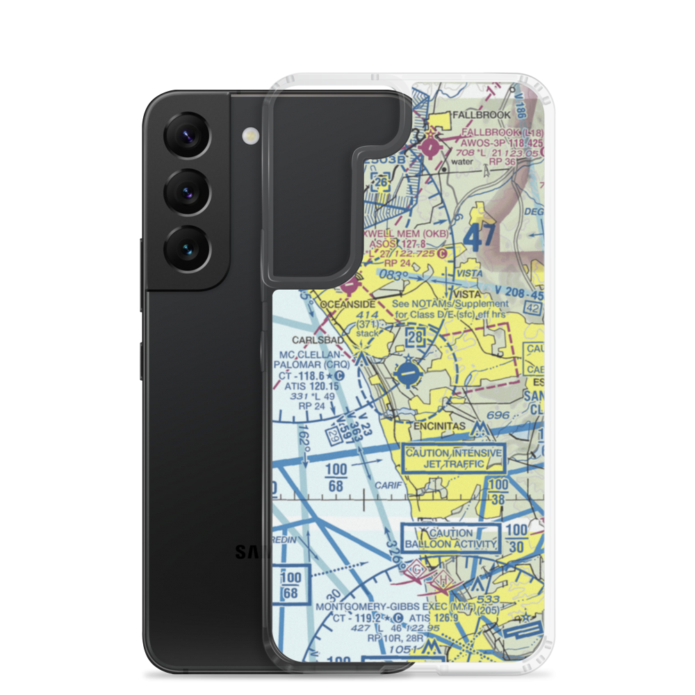 Mc Clellan-Palomar Airport (CRQ) VFR Sectional Samsung Case Samsung Galaxy S22 model shown