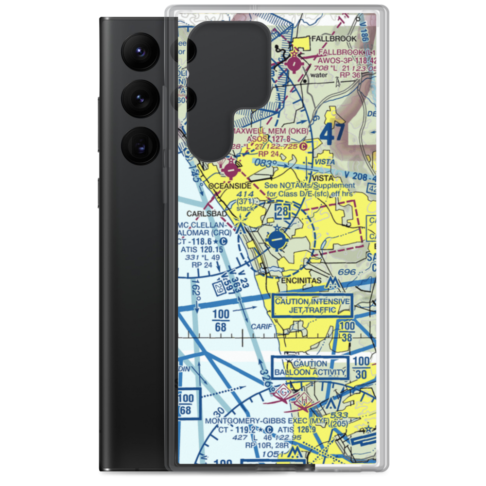 Mc Clellan-Palomar Airport (CRQ) VFR Sectional Samsung Case Samsung Galaxy S22 Ultra model shown