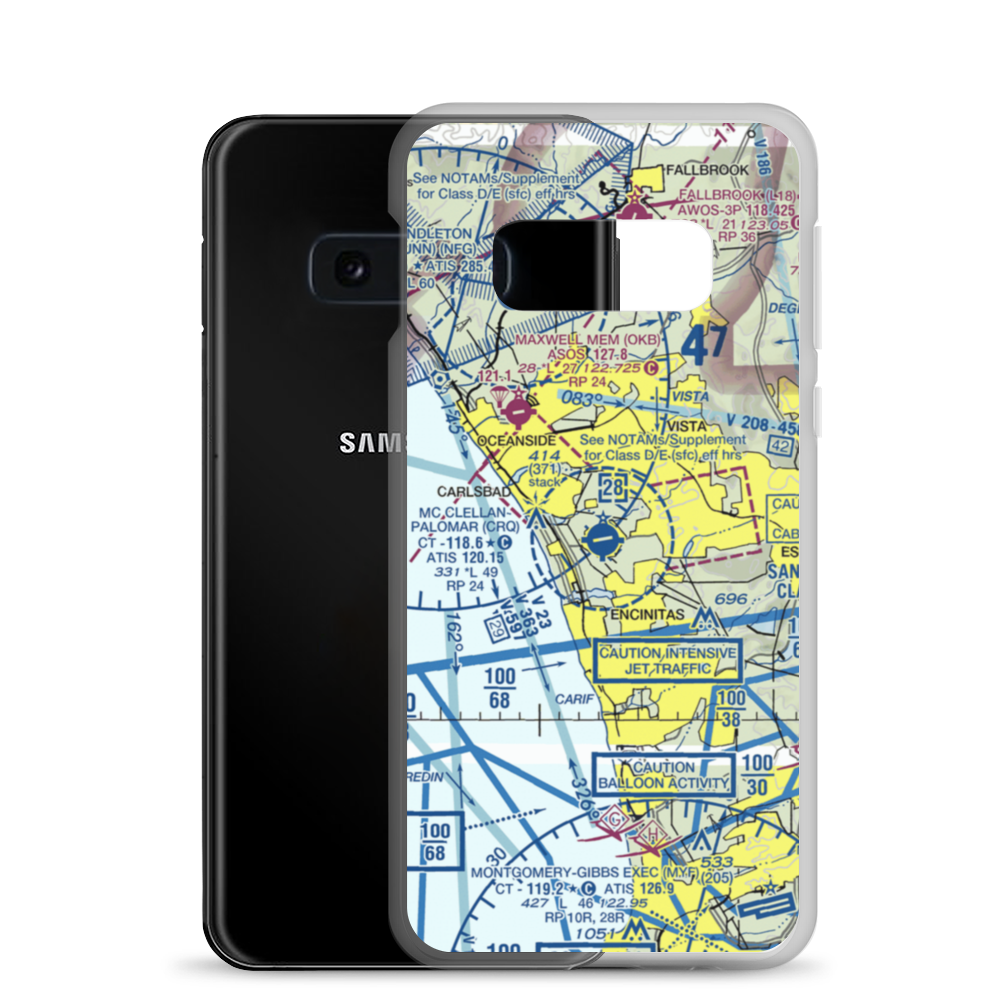 Mc Clellan-Palomar Airport (CRQ) VFR Sectional Samsung Case Samsung Galaxy S10e model shown