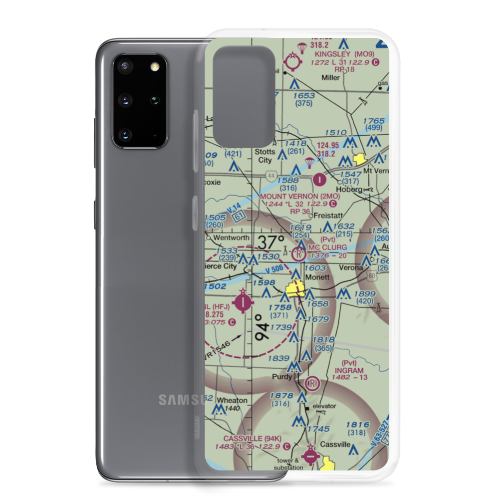 Mc Clurg Airport (56MO) VFR Sectional Samsung Case Samsung Galaxy S20 Plus model shown