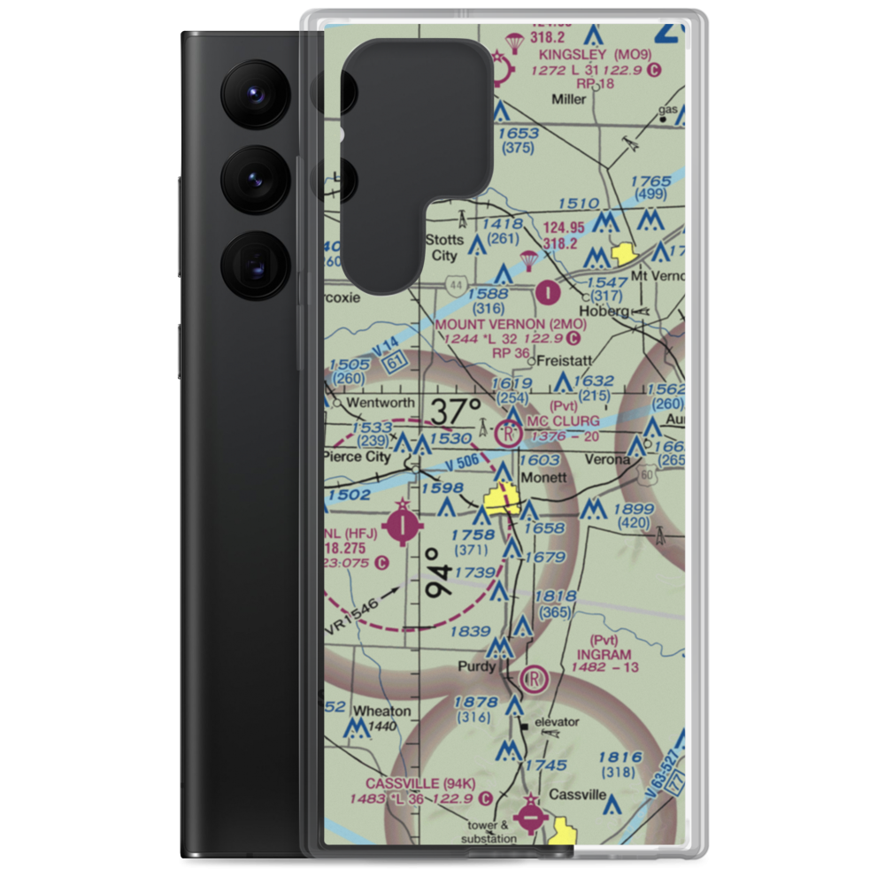 Mc Clurg Airport (56MO) VFR Sectional Samsung Case Samsung Galaxy S22 Ultra model shown