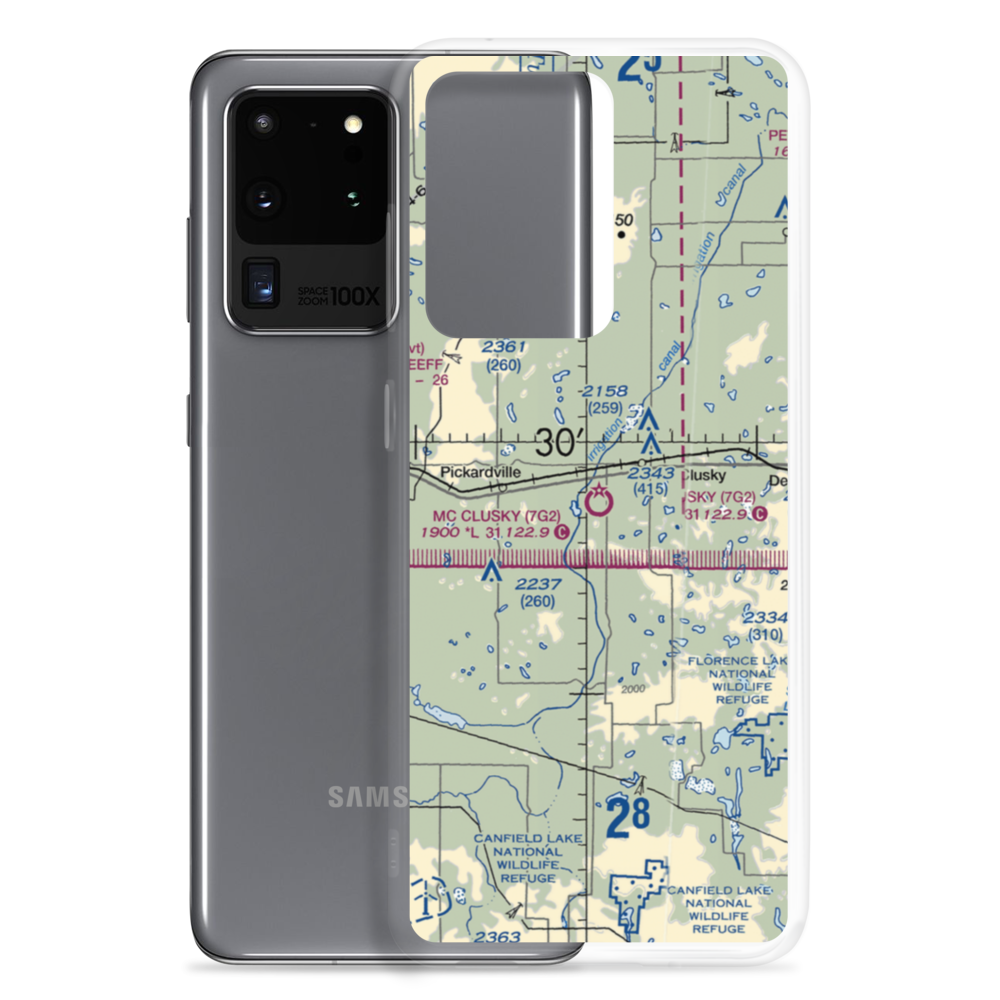 Mc Clusky Municipal Airport (7G2) VFR Sectional Samsung Case Samsung Galaxy S20 Ultra model shown
